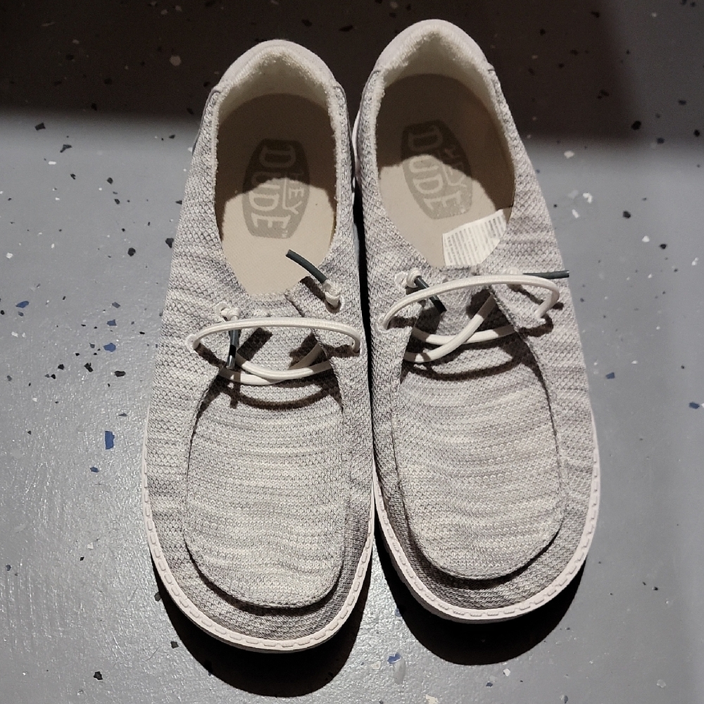 Hey Dude Womens Gray Casual Shoes